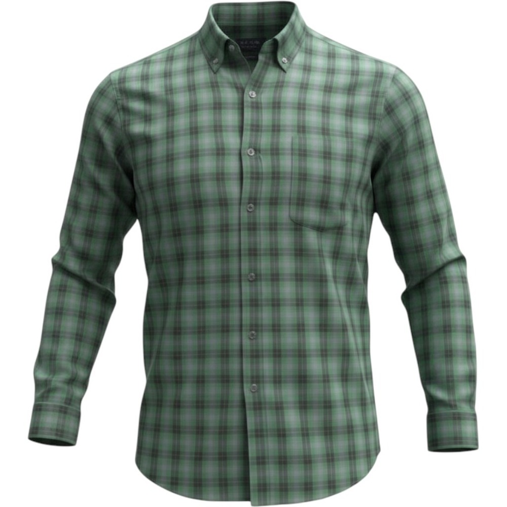 Nike Dri-FIT Mens Plaid Button Down Shirt Green Black XXL Long Sleeve